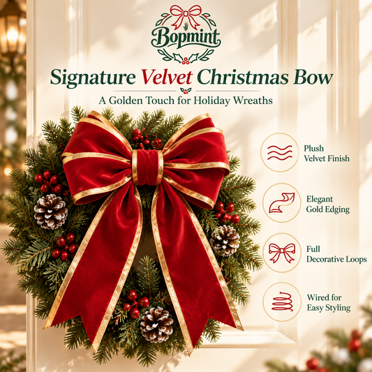 Bopmint Signature Velvet Christmas Bow