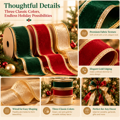 Bopmint Wired Christmas Ribbon Set