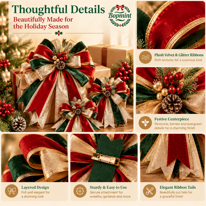 Bopmint Layered Holiday Bow Set