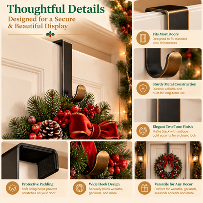 Bopmint Over-the-Door Wreath Hanger