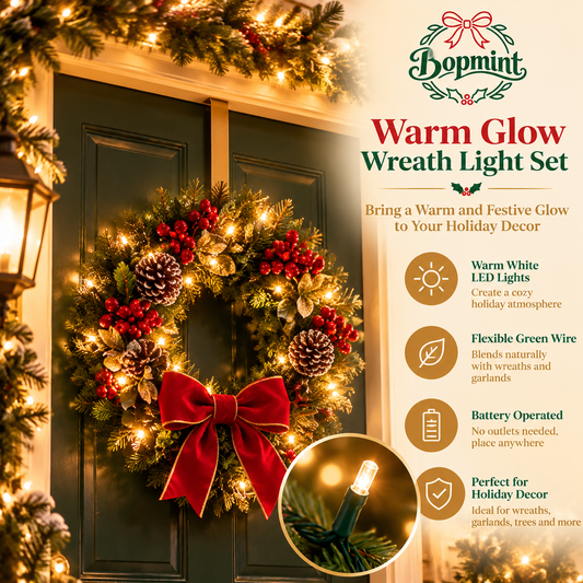 Bopmint Warm Glow Wreath Light Set